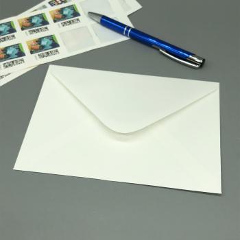 Umschlag C6 Papier Grußkarten weiß Rückseite Klappe geschlossen